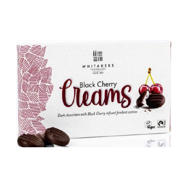 Bombones de Chocolate Negro Crema Guinda negra Whitakers x15u