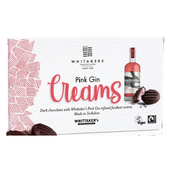 Bombones de Chocolate negro Pink Gin Whitakers x15u