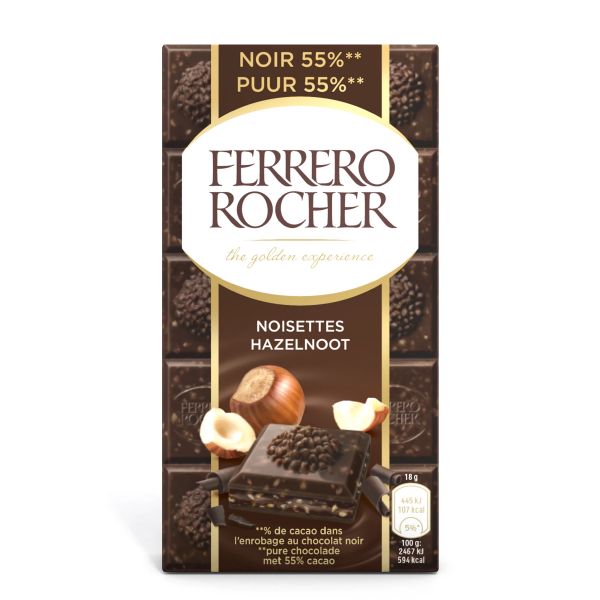 Chocolate Ferrero Rocher con Avellanas Dark 90g