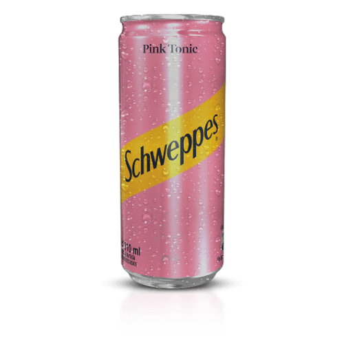 Bebida Schweppes pink tonic lata de 310 ml