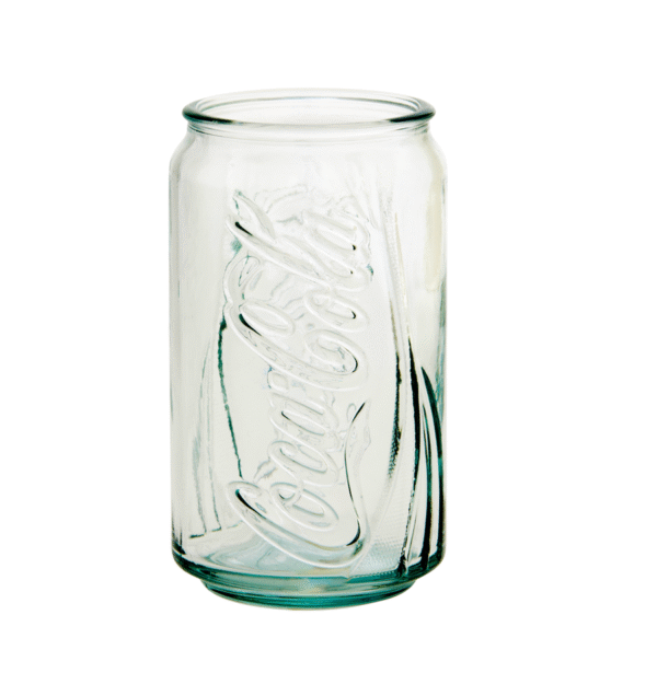 Vaso en forma de lata de Coca-Cola de vidrio reciclado de 355ml
