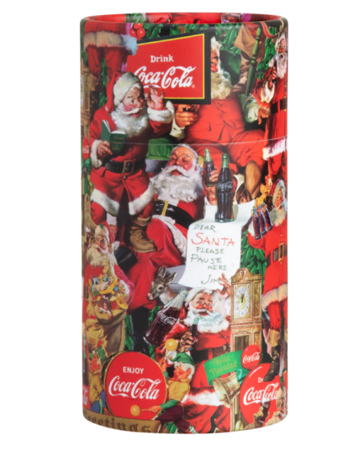 Tubo de lata de Coca-Cola con collage de Papá Noel - Imagen 2