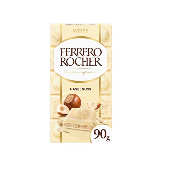 Chocolate Ferrero Rocher Original Barra de chocolate con avellana blanca 90gr