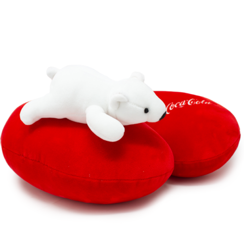 Almohada de viaje con forma de oso polar de Coca-Cola