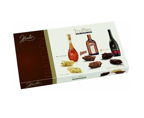 Caja de Trufas en escamas de Licor - Coñac Champagne Cointreau 375g