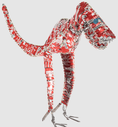 Dinosaurio en forma de lata de Coca-Cola de Acacia Creations