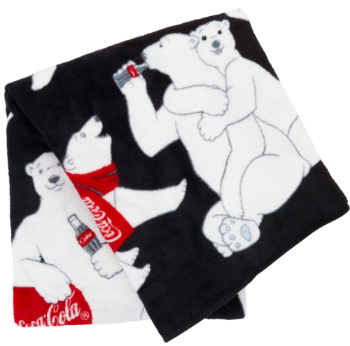 Manta de viaje con diseño de oso polar de Coca-Cola