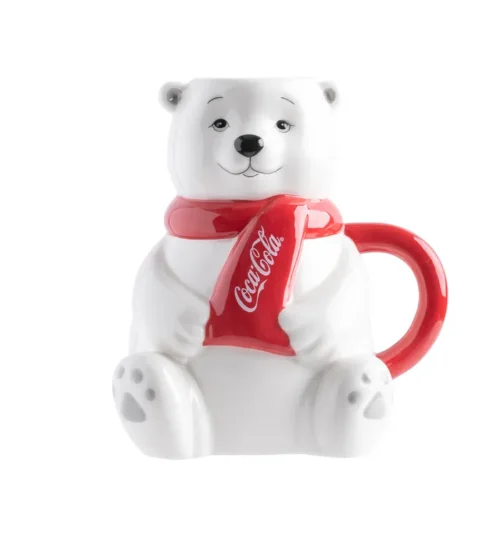 Taza de Coca-Cola con forma de oso polar