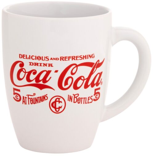 Taza de Coca-Cola de 5 centavos, color blanco